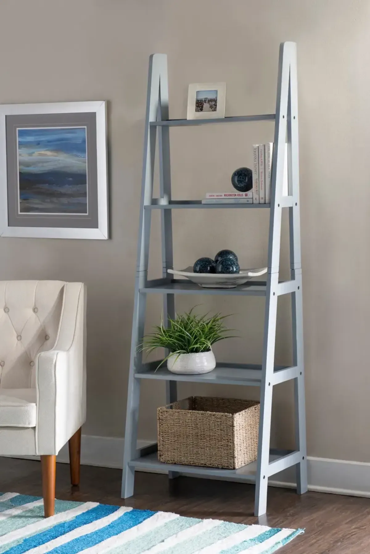 Davis Bookcase- Gray