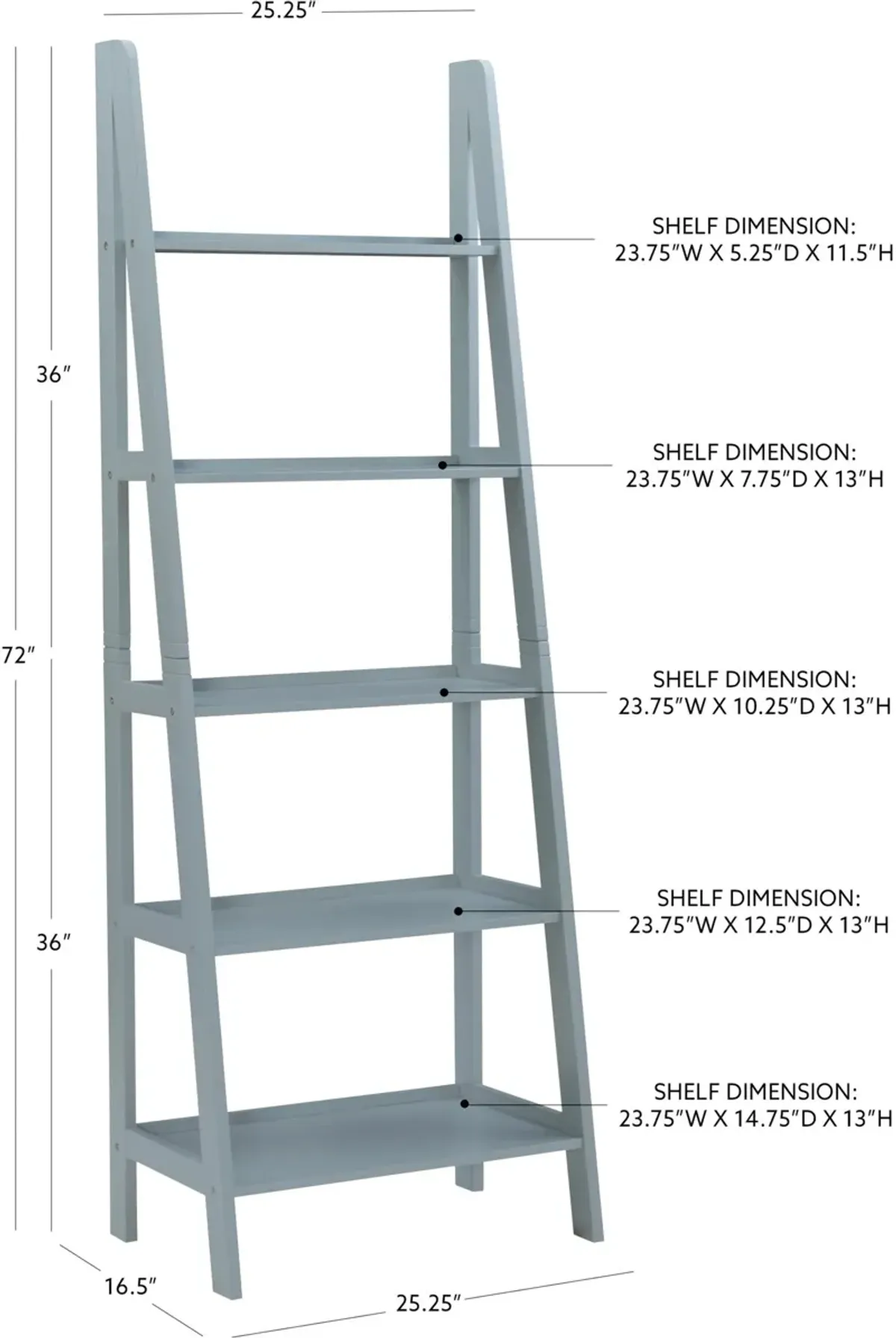 Davis Bookcase- Gray