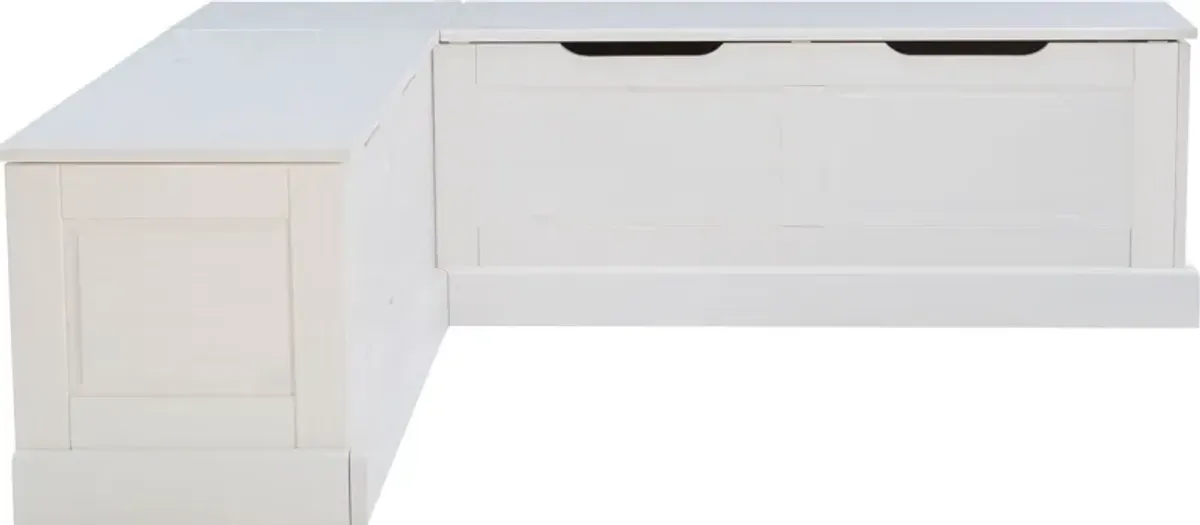 Porter Corner Backless Storage Bench - White