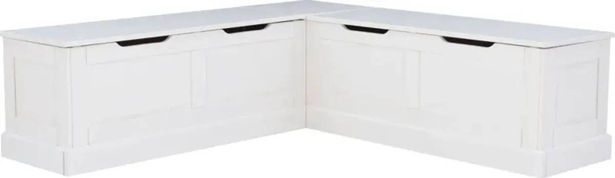 Porter Corner Backless Storage Bench - White