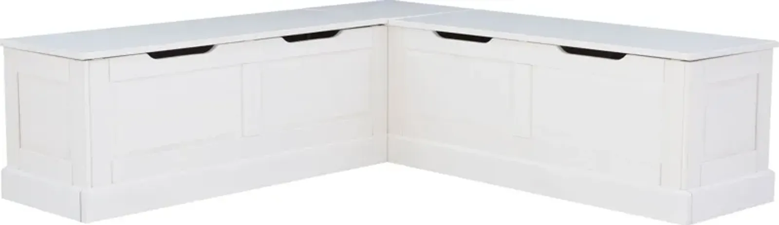 Porter Corner Backless Storage Bench - White