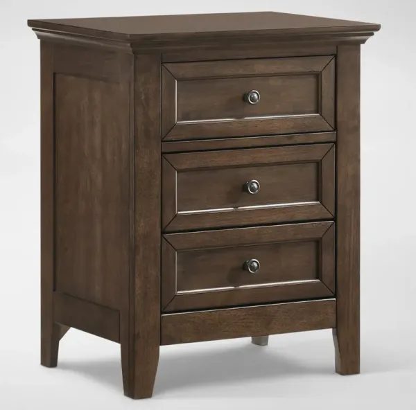 Lincoln Solid Wood Nightstand with USB Charging - Hickory