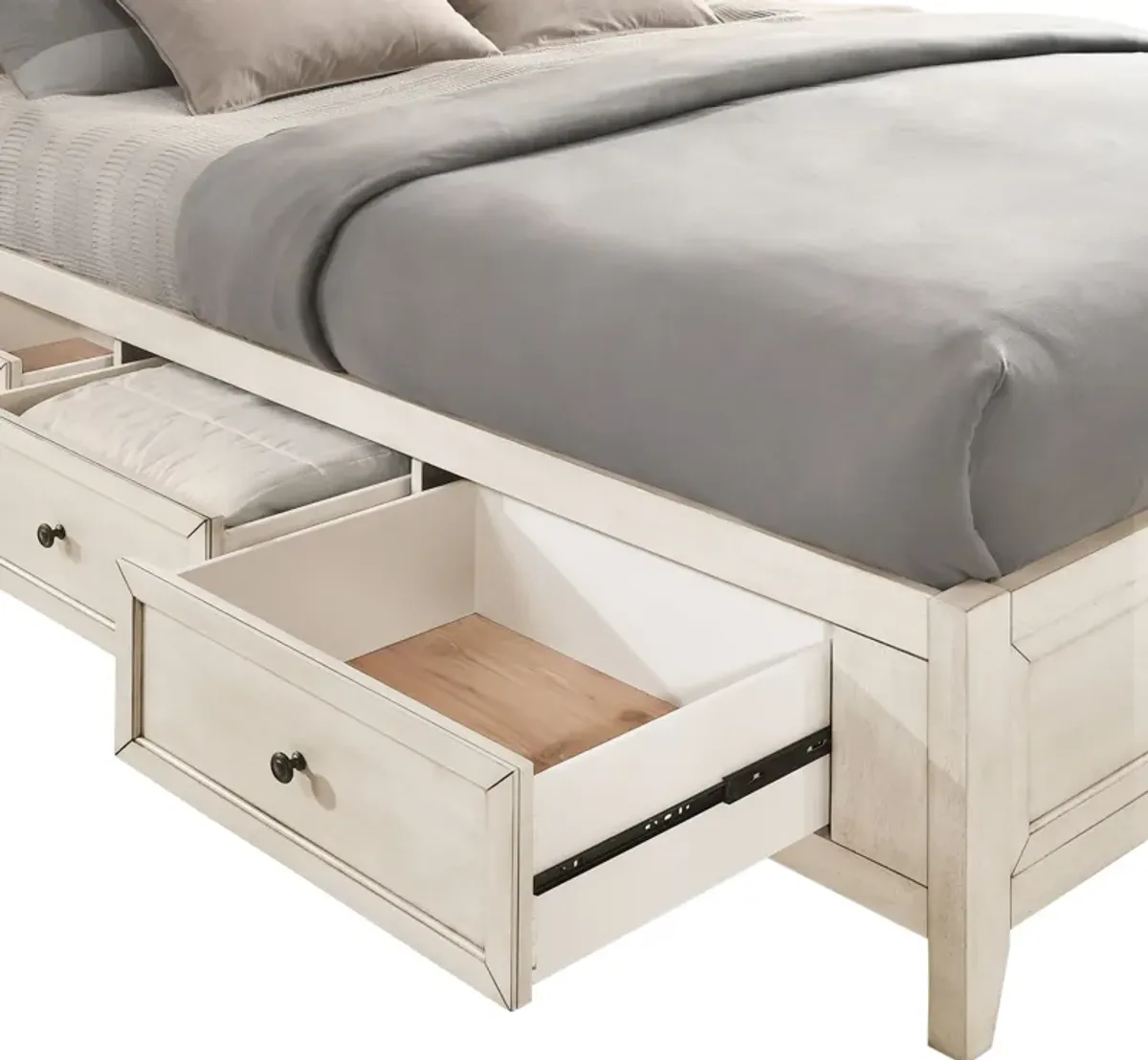 Lincoln Queen Storage Bed - White