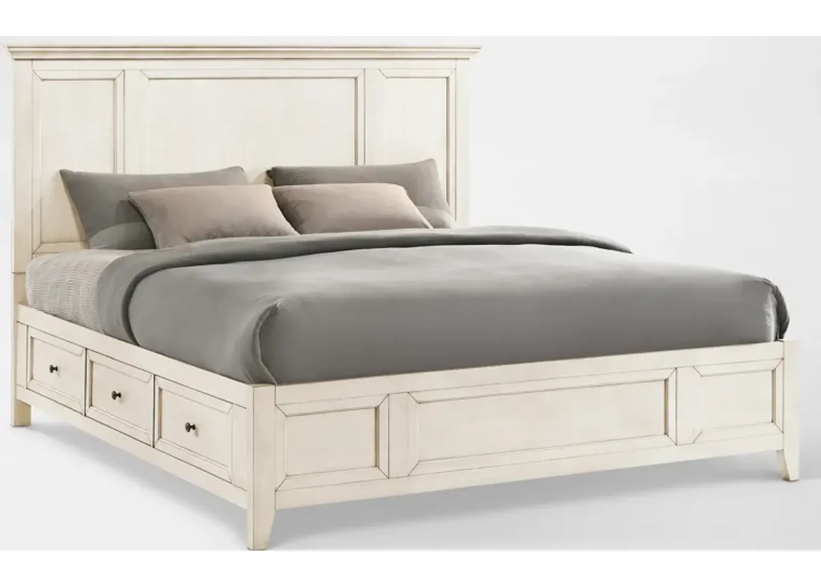 Lincoln Queen Storage Bed - White