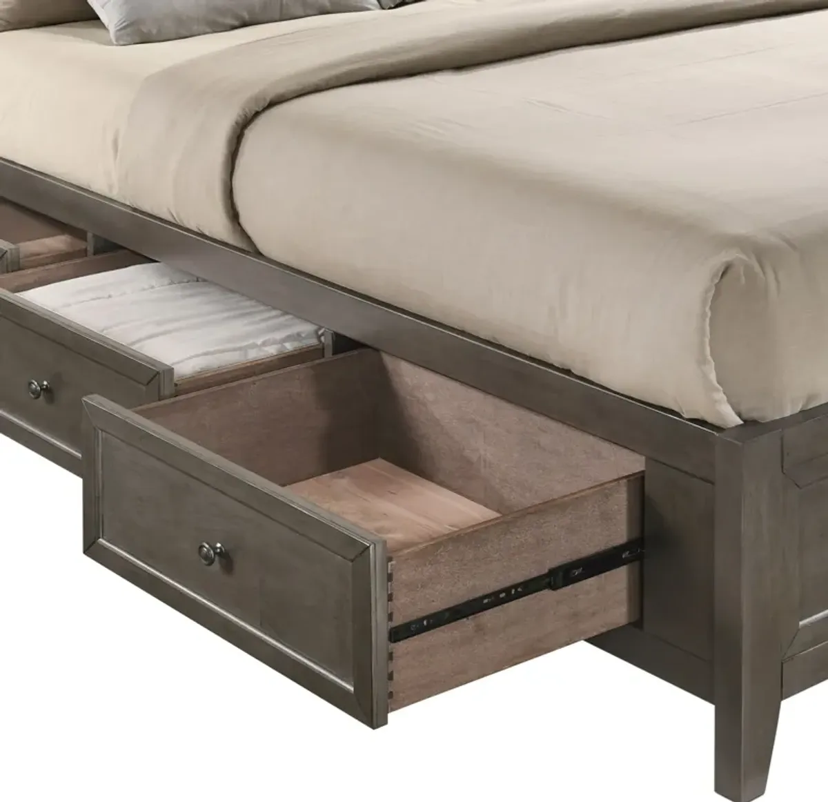 Lincoln Queen Storage Bed - Gray