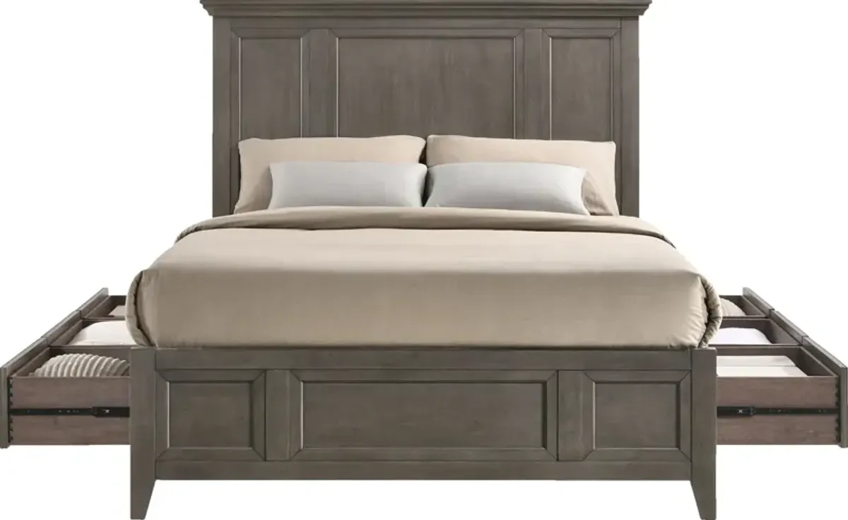 Lincoln King Storage Bed - Gray