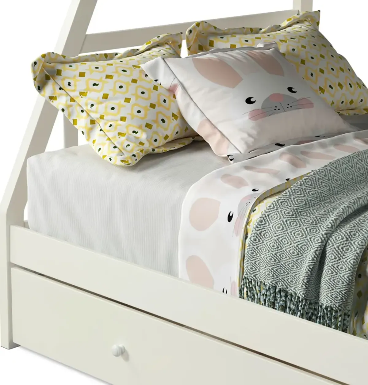 Scout Twin Over Full Trundle Bunk Bed - White