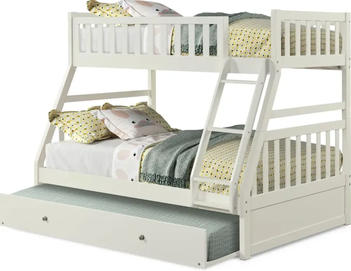 Scout Twin Over Full Trundle Bunk Bed - White