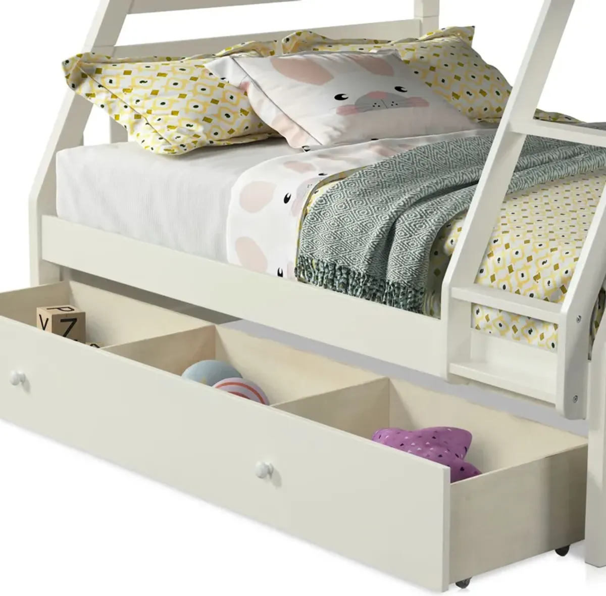 Scout Twin Over Full Storage Bunk Bed - White