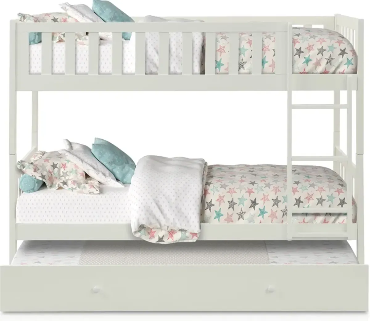 Scout Twin Over Twin Trundle Bunk Bed - White