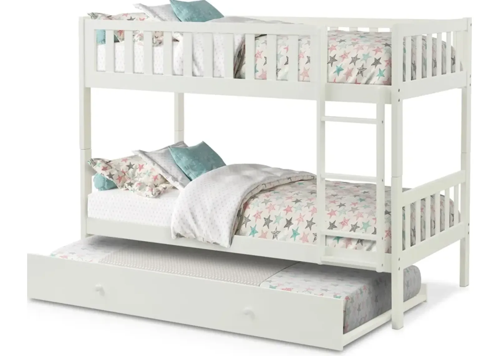 Scout Twin Over Twin Trundle Bunk Bed - White