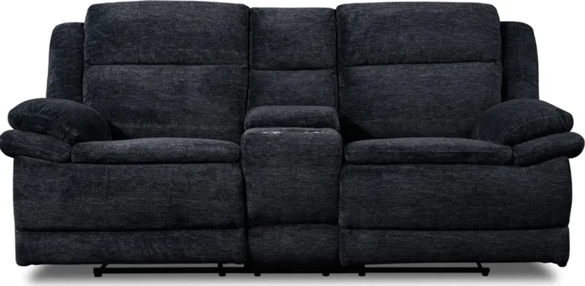 Pacific Dual-Power Reclining Loveseat - Charcoal