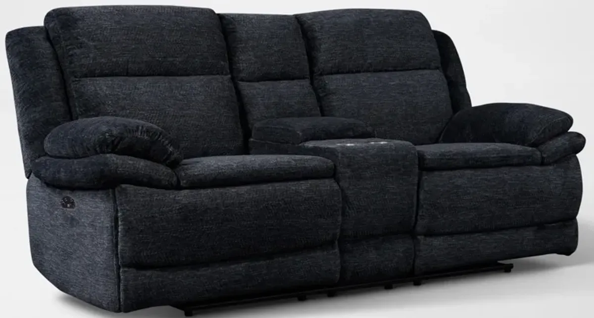 Pacific Dual-Power Reclining Loveseat - Charcoal