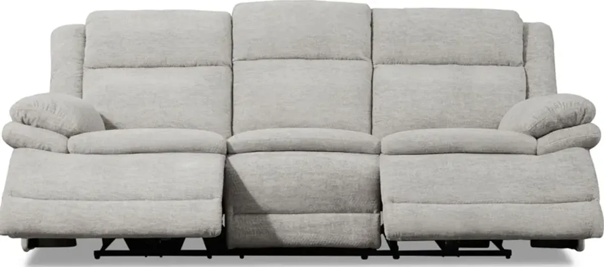 Pacific Dual-Power Reclining Sofa and Loveseat - Light Gray