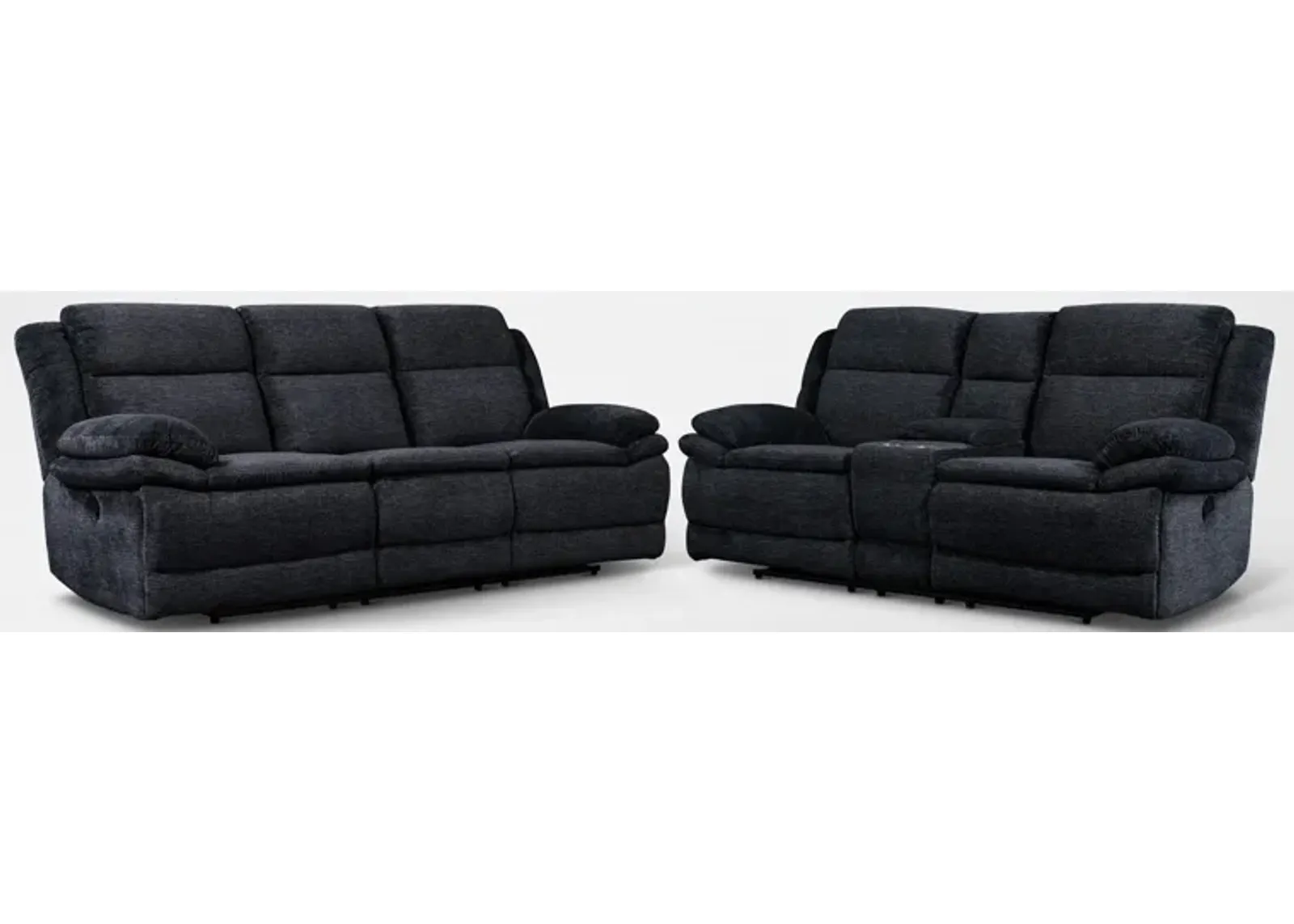 Pacific Manual Reclining Sofa and Loveseat - Charcoal