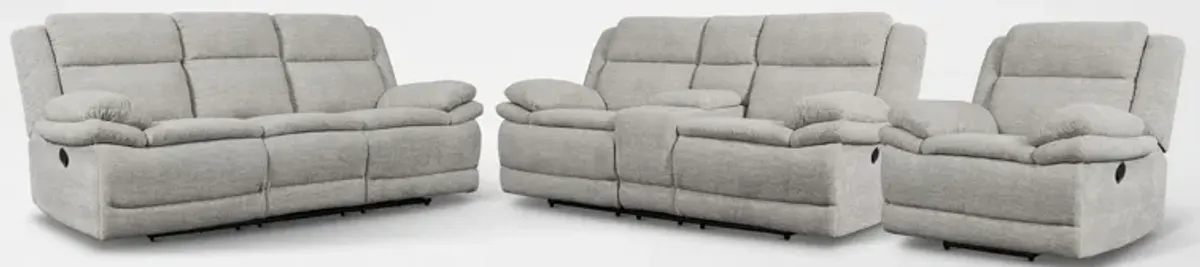 Pacific Manual Reclining Sofa, Loveseat and Recliner - Light Gray