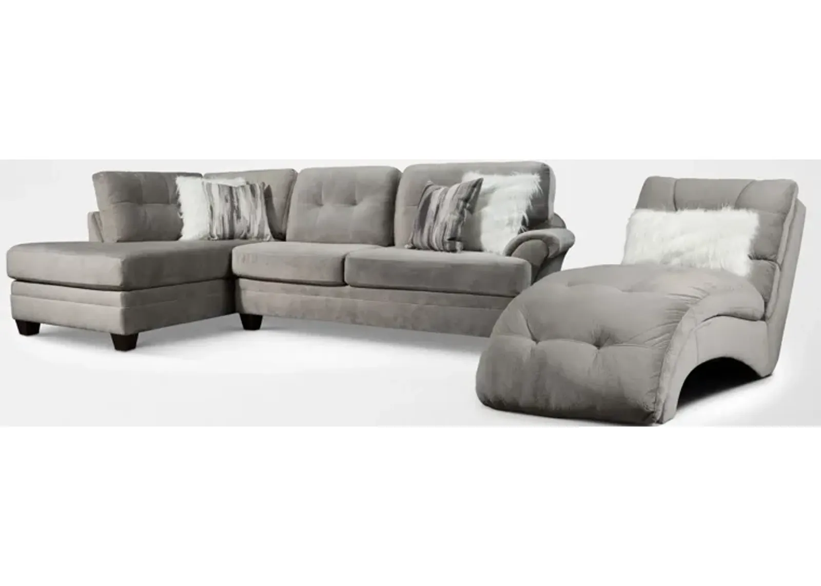 Cordelle 2-Piece Left-Facing Sectional and Chaise - Gray