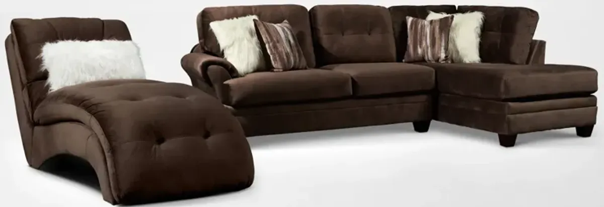 Cordelle 2-Piece Right-Facing Sectional and Chaise - Chocolate