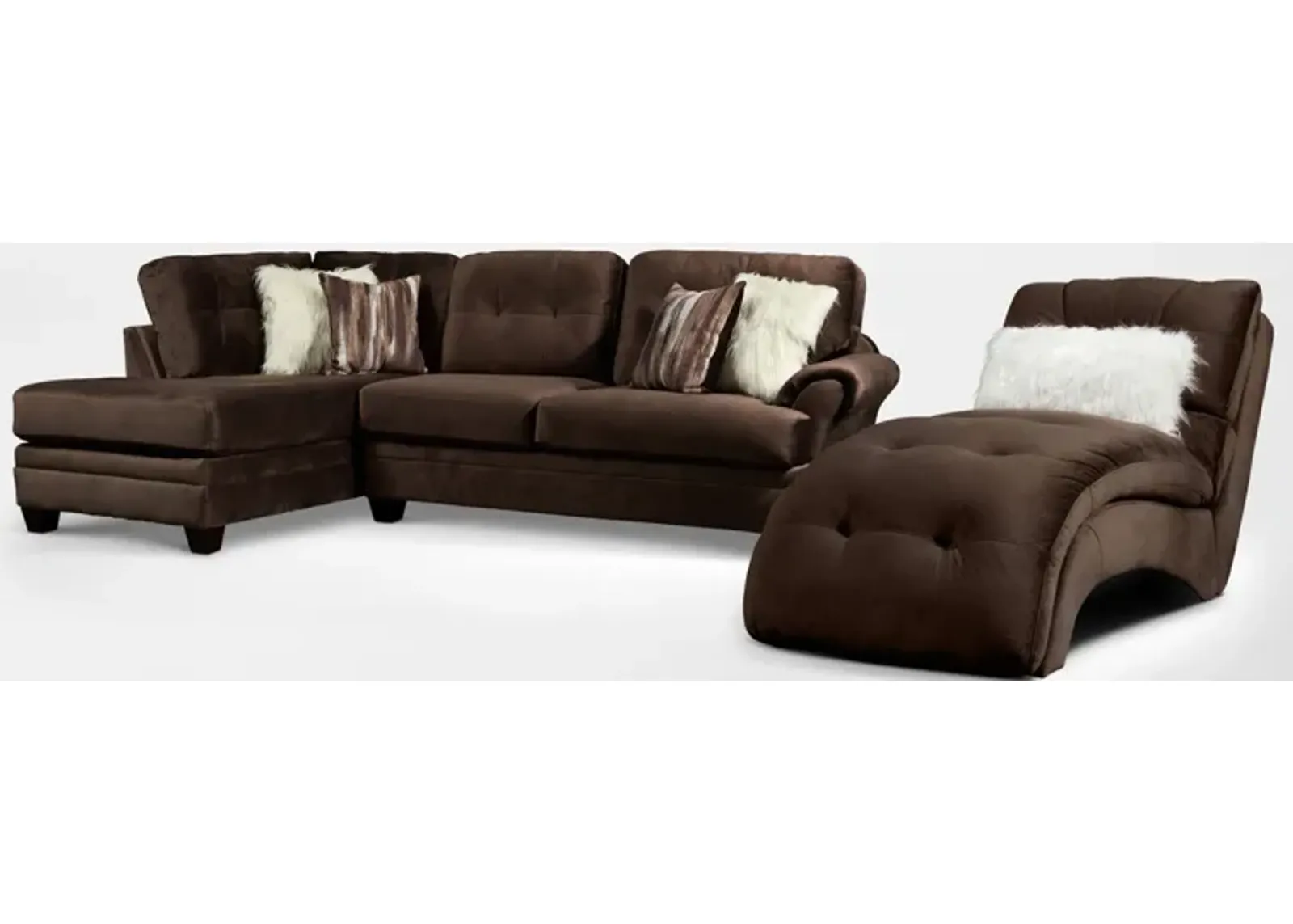 Cordelle 2-Piece Left-Facing Sectional - Chocolate