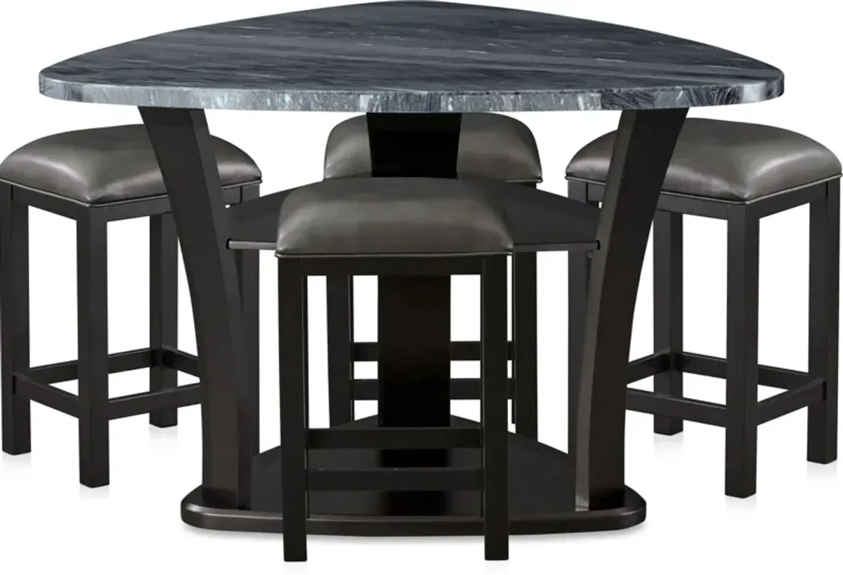 Gibson Marble  Dining Table and 4 Backless Stools