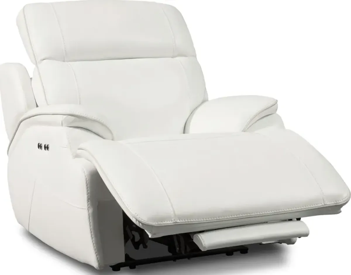 Devon Dual-Power Recliner - White