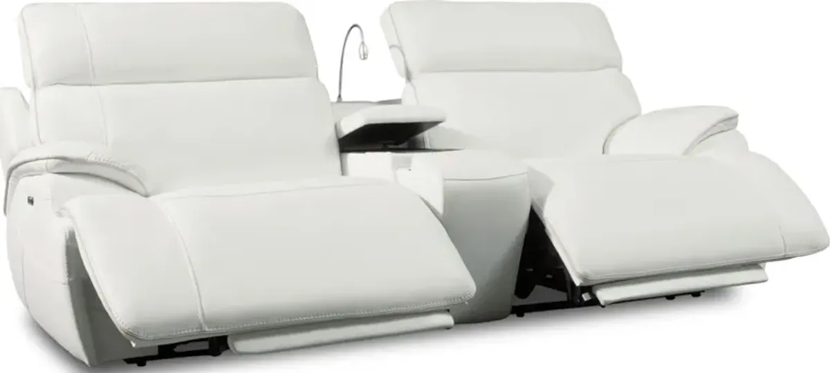 Devon Dual-Power Reclining Sofa - White