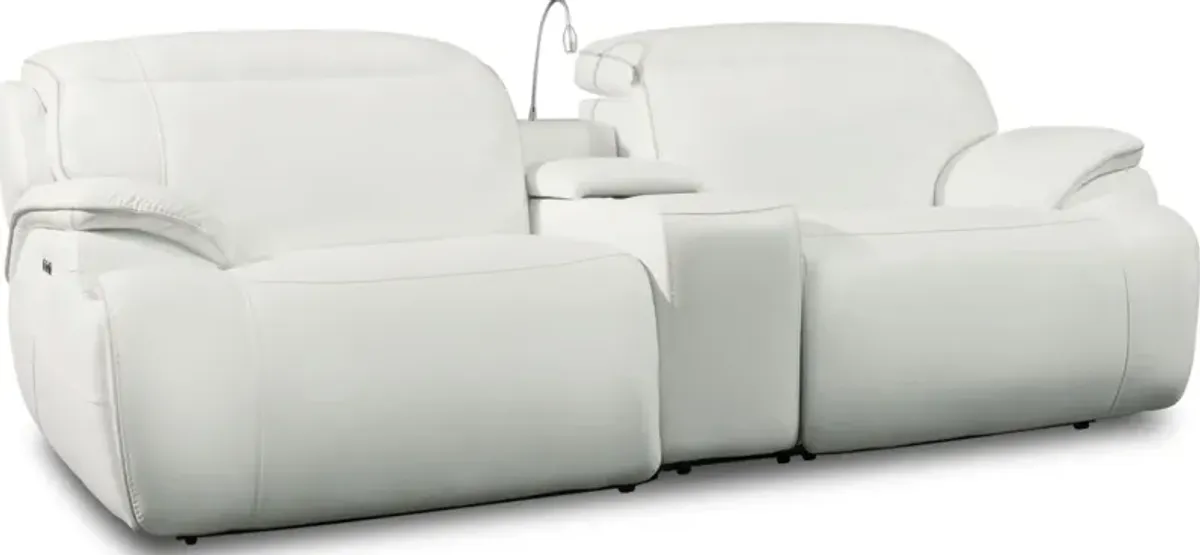 Devon Dual-Power Reclining Sofa - White