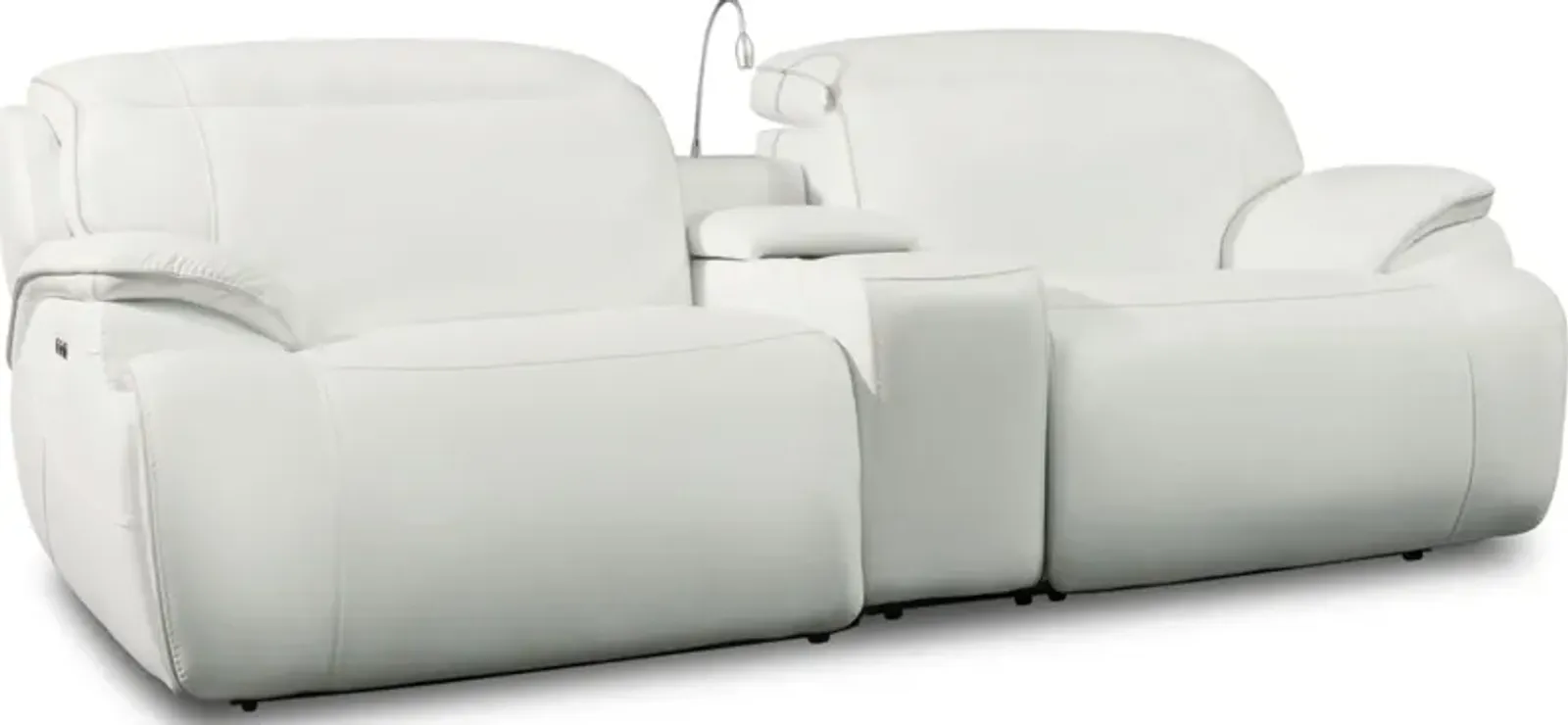 Devon Dual-Power Reclining Sofa - White