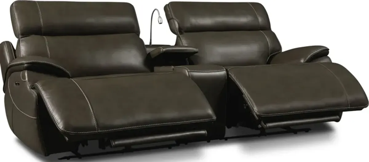 Devon Dual-Power Reclining Sofa - Charcoal