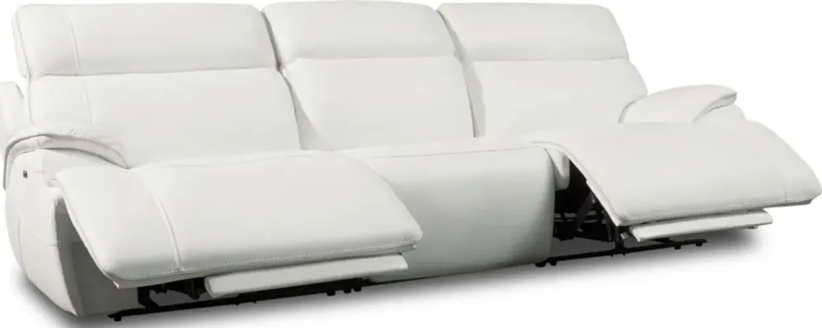 Devon Dual-Power Reclining Sofa - White