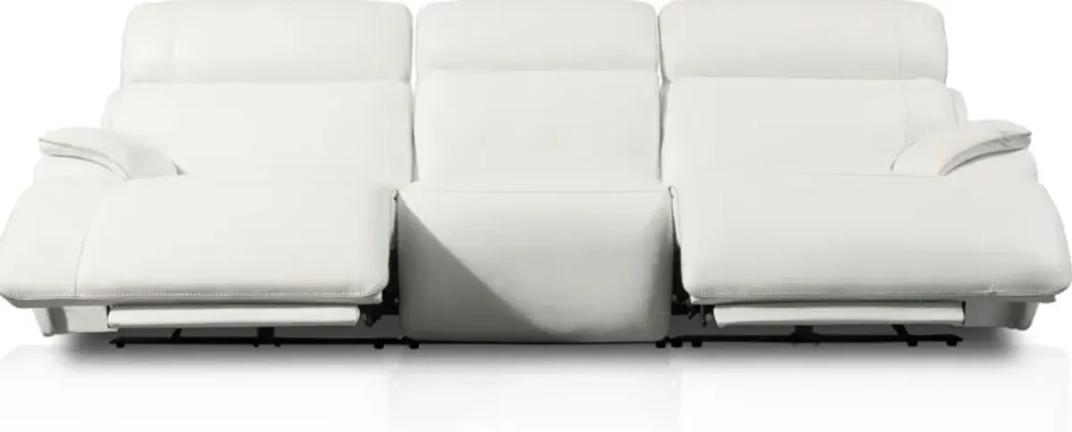 Devon Dual-Power Reclining Sofa - White