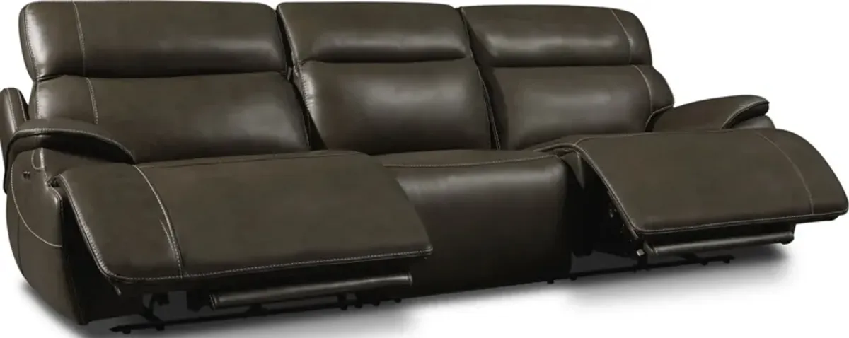 Devon Dual-Power Reclining Sofa - Charcoal