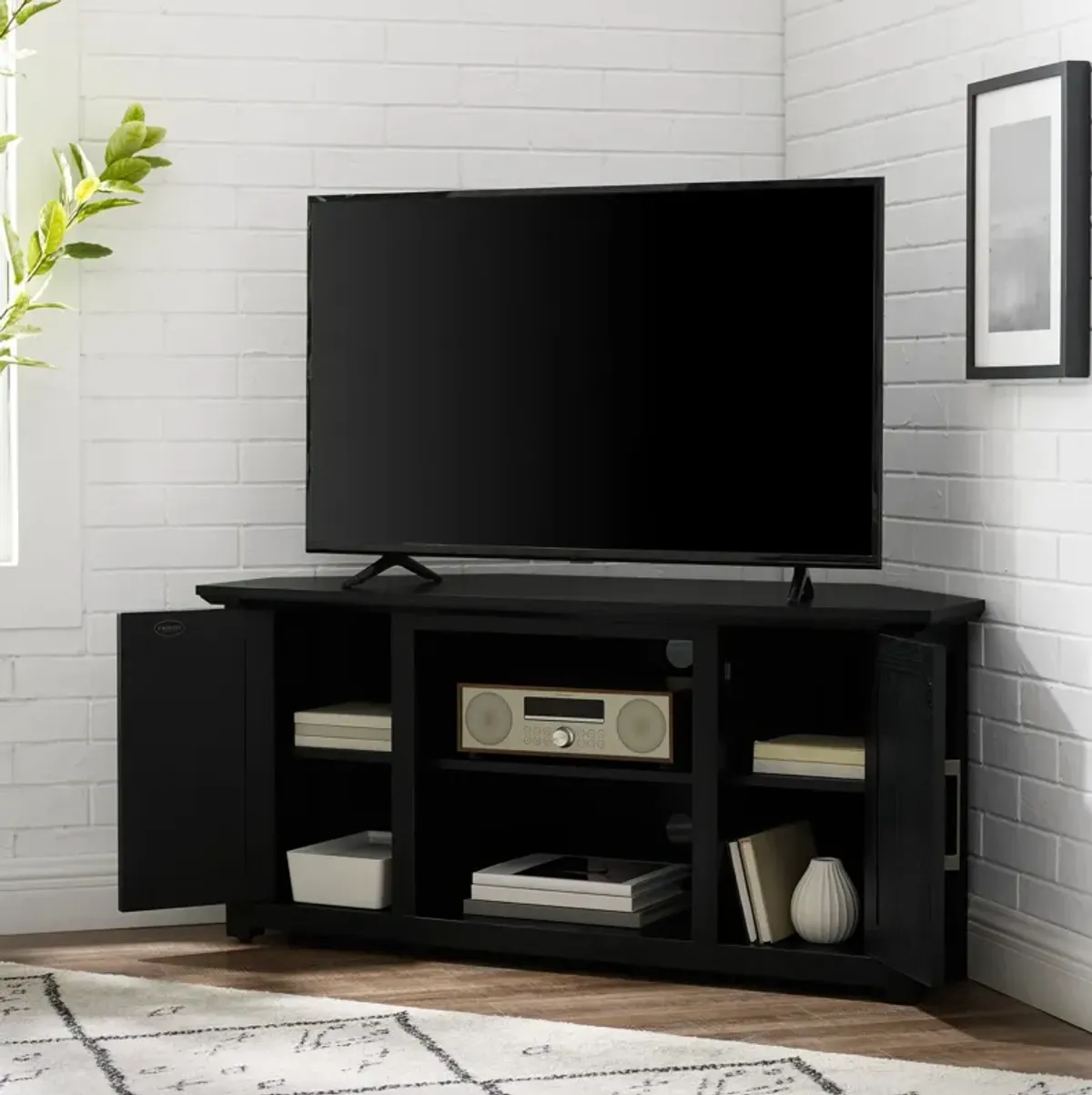 Lucas 48” Corner TV Stand - Black