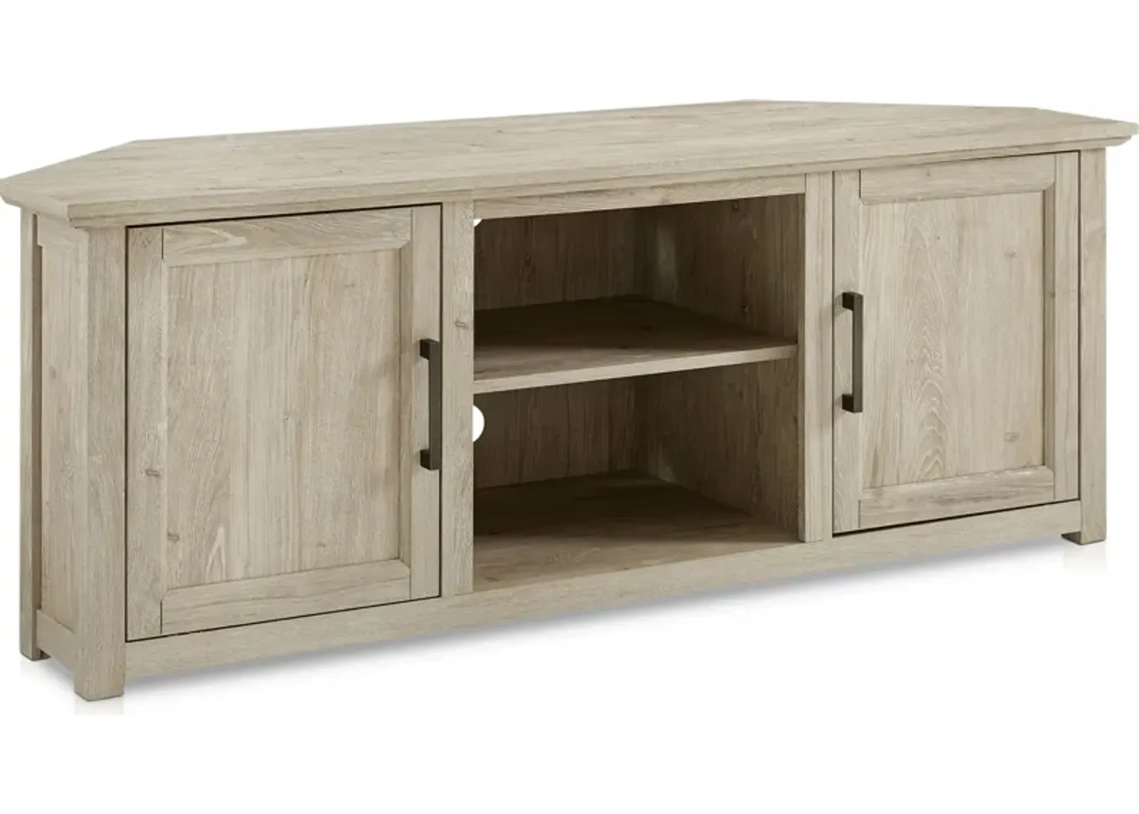 Lucas 58” Corner TV Stand - Frosted Oak