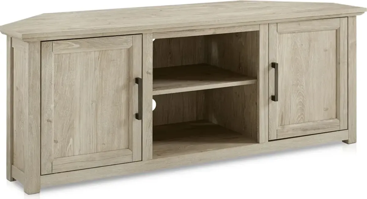 Lucas 58” Corner TV Stand - Frosted Oak