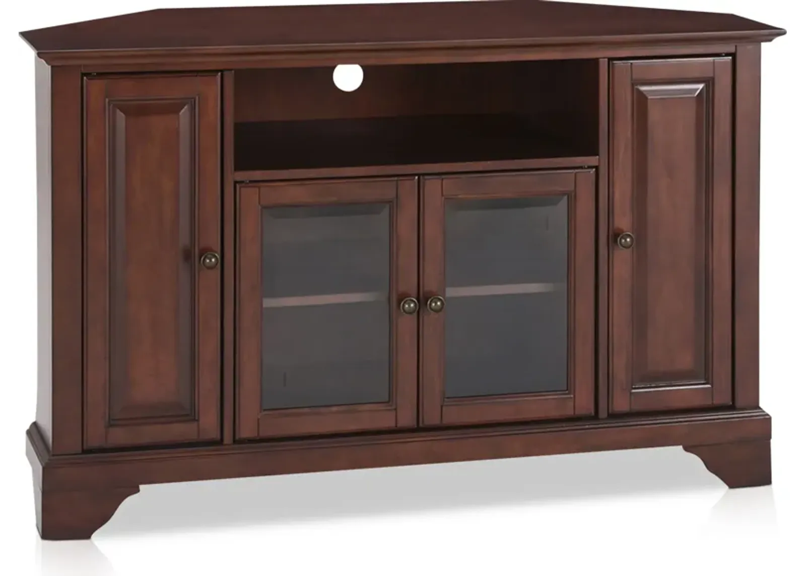 Nathaniel 48” Corner TV Stand - Mahogany