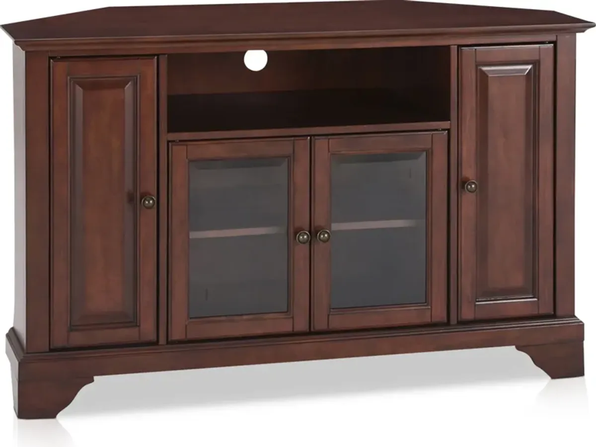 Nathaniel 48” Corner TV Stand - Mahogany