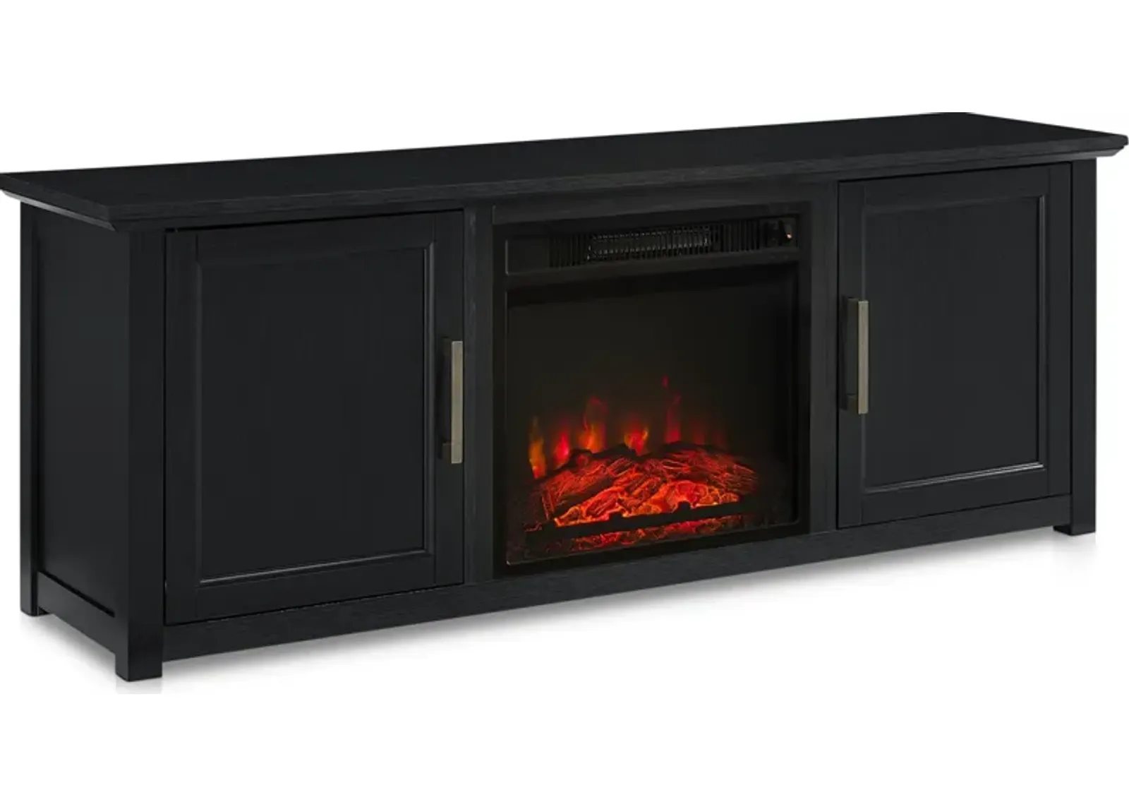 Lucas 58” TV Stand with Fireplace - Black