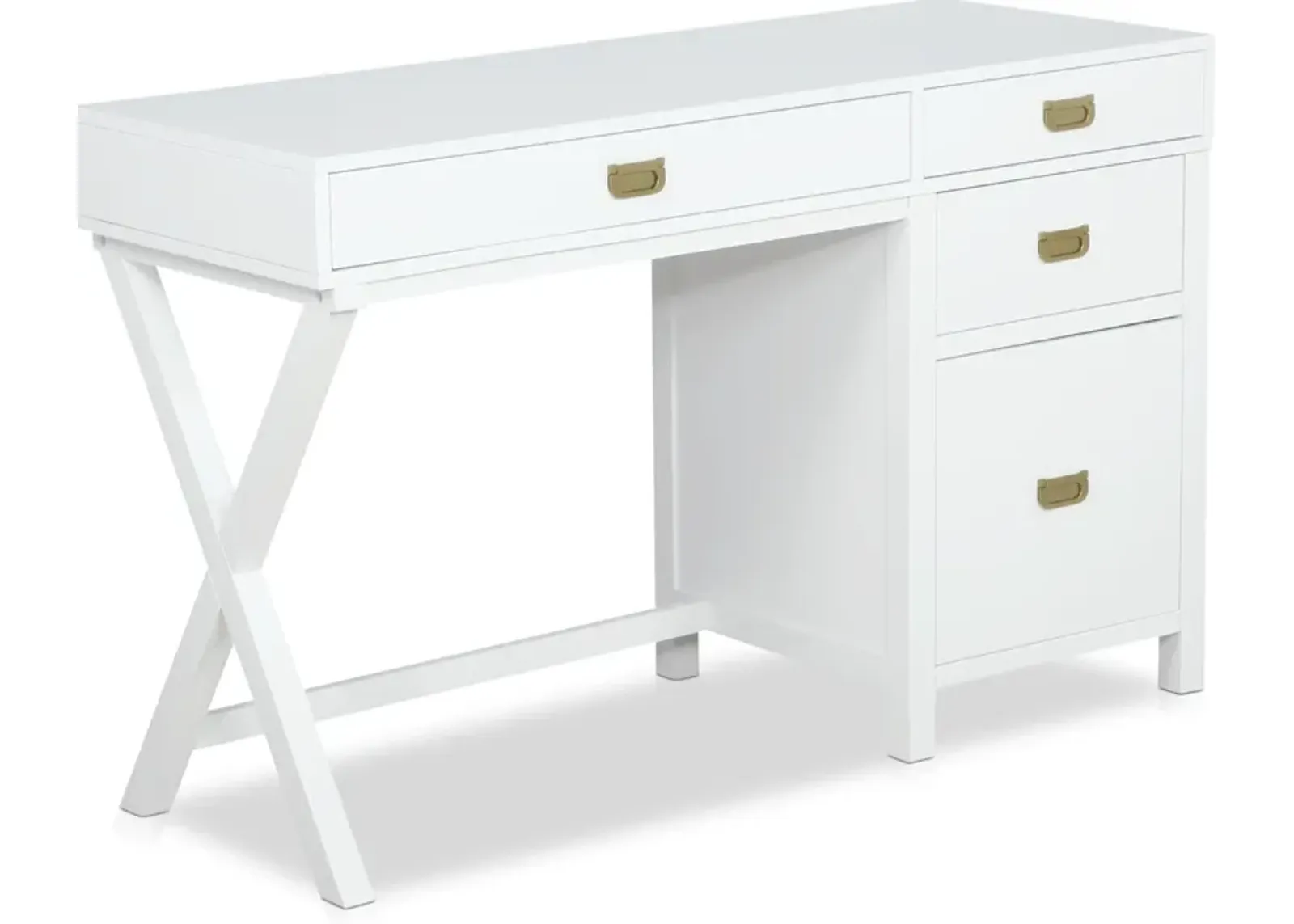 Shelby Storage Desk - White