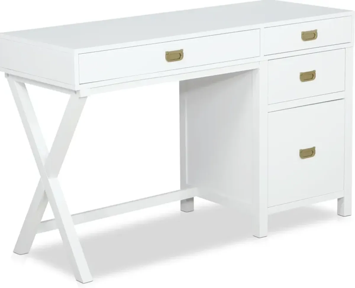 Shelby Storage Desk - White