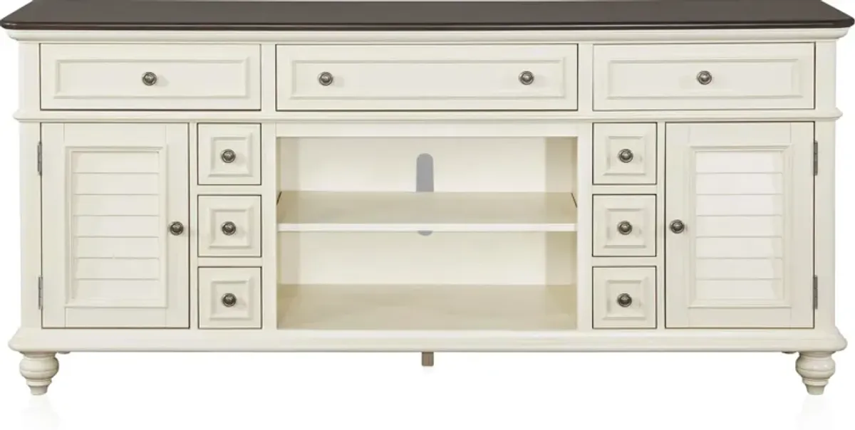 Charleston 74" TV Stand - White