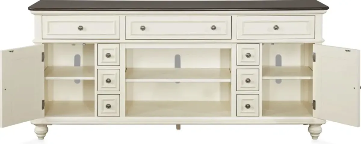 Charleston 74" TV Stand - White