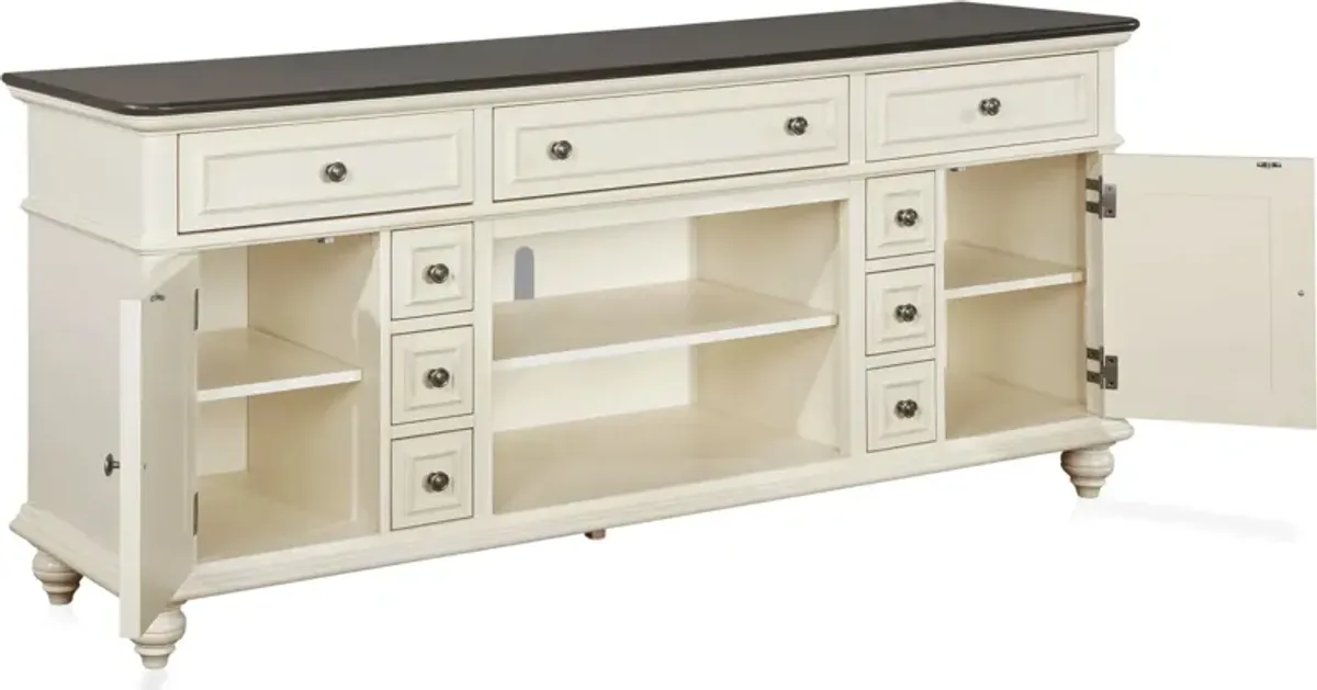 Charleston 74" TV Stand - White