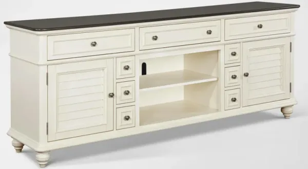 Charleston 84" TV Stand - White