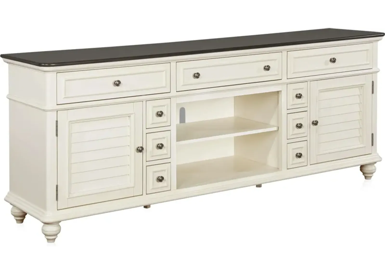 Charleston 84" TV Stand - White