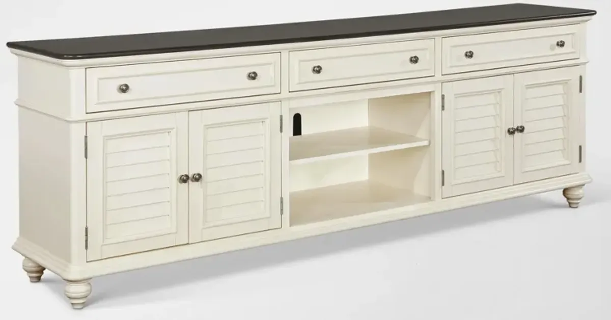Charleston 94" TV Stand - White