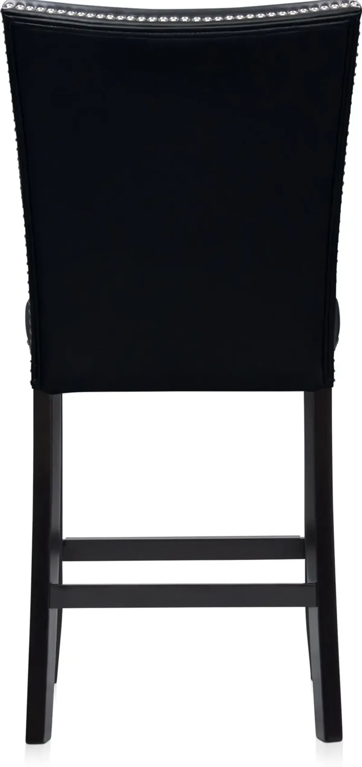 Artemis Marble Counter-Height Dining Table and 4 Upholstered Stools - Gray Marble/Black