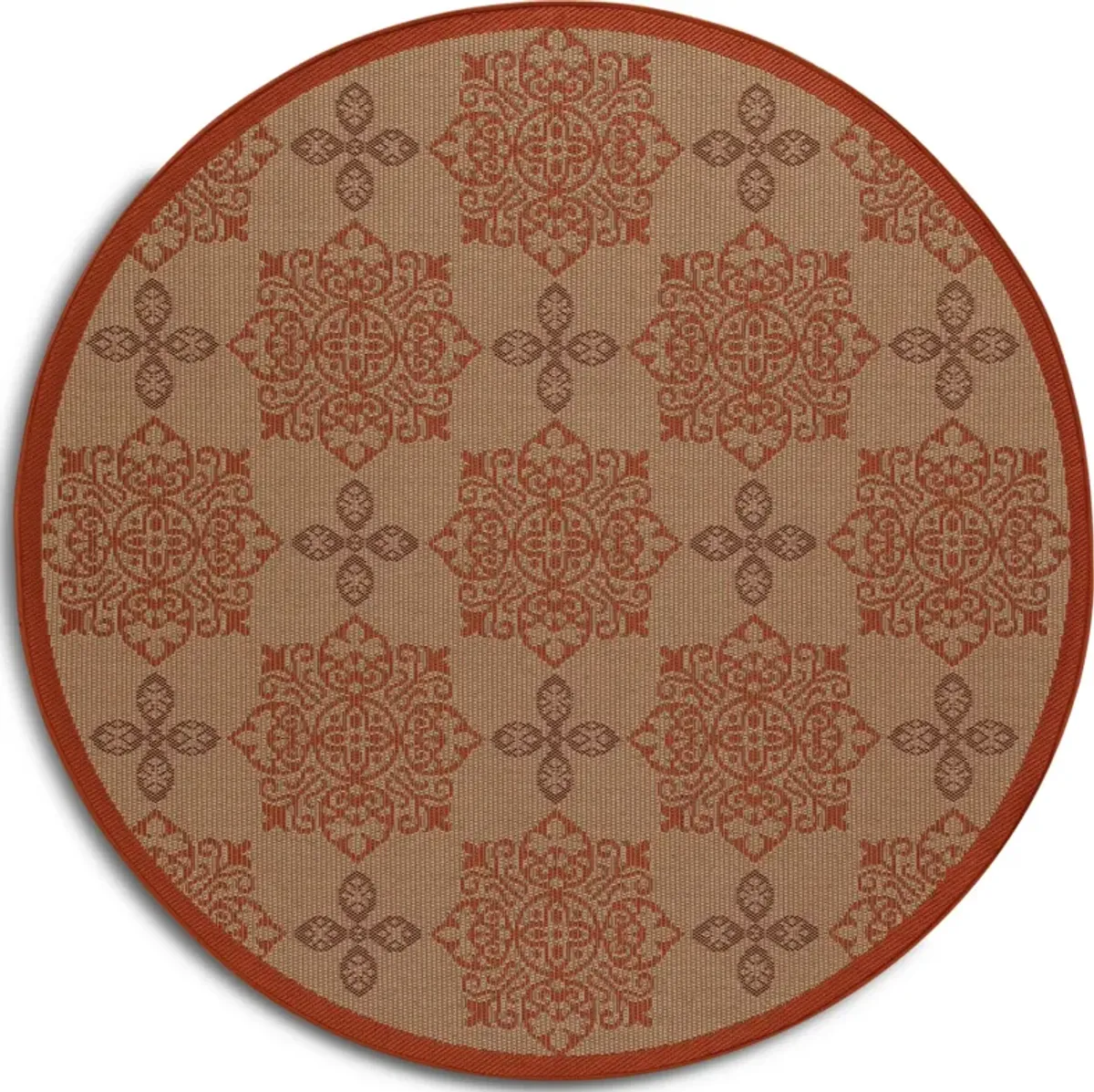 Knot Indoor/Outdoor 7' Round Area Rug - Red