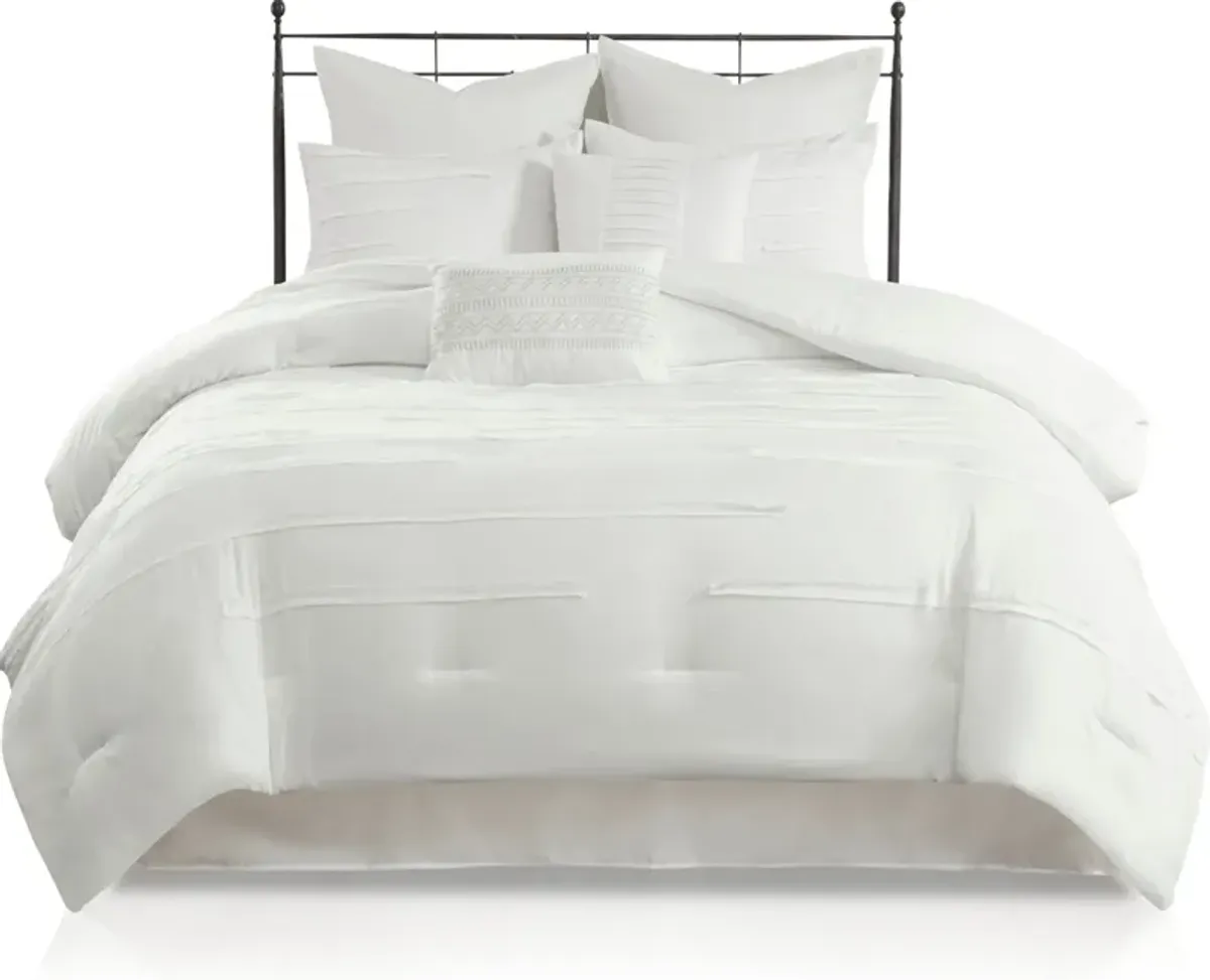 Jaycee Queen Comforter Set - White