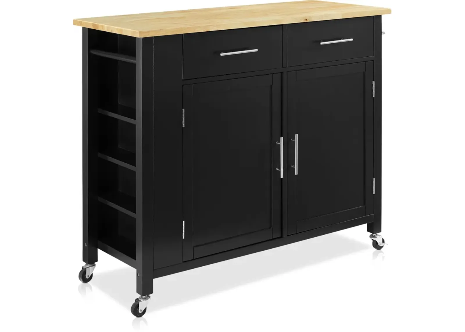 Rylan Storage Cart - Black/Wood Top